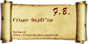 Fityor Bojána névjegykártya